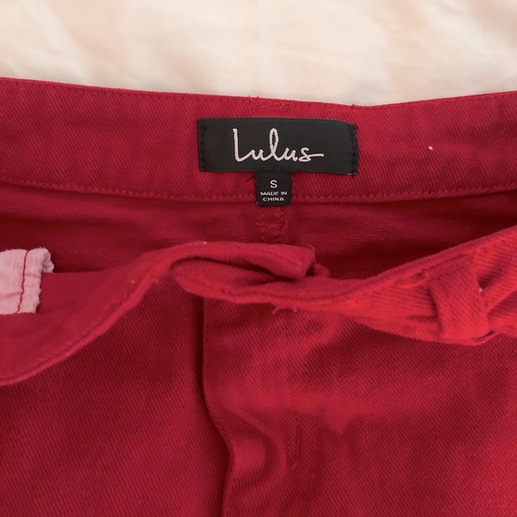 Lulus Reed Red Denim Mini Skirt - Picture 7 of 7